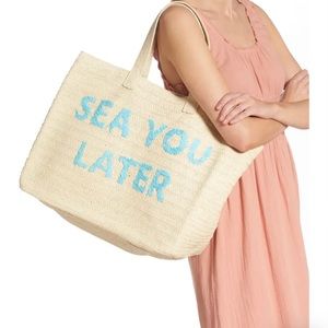 NTW BTB Los Angeles Straw Tote/Beach Bag